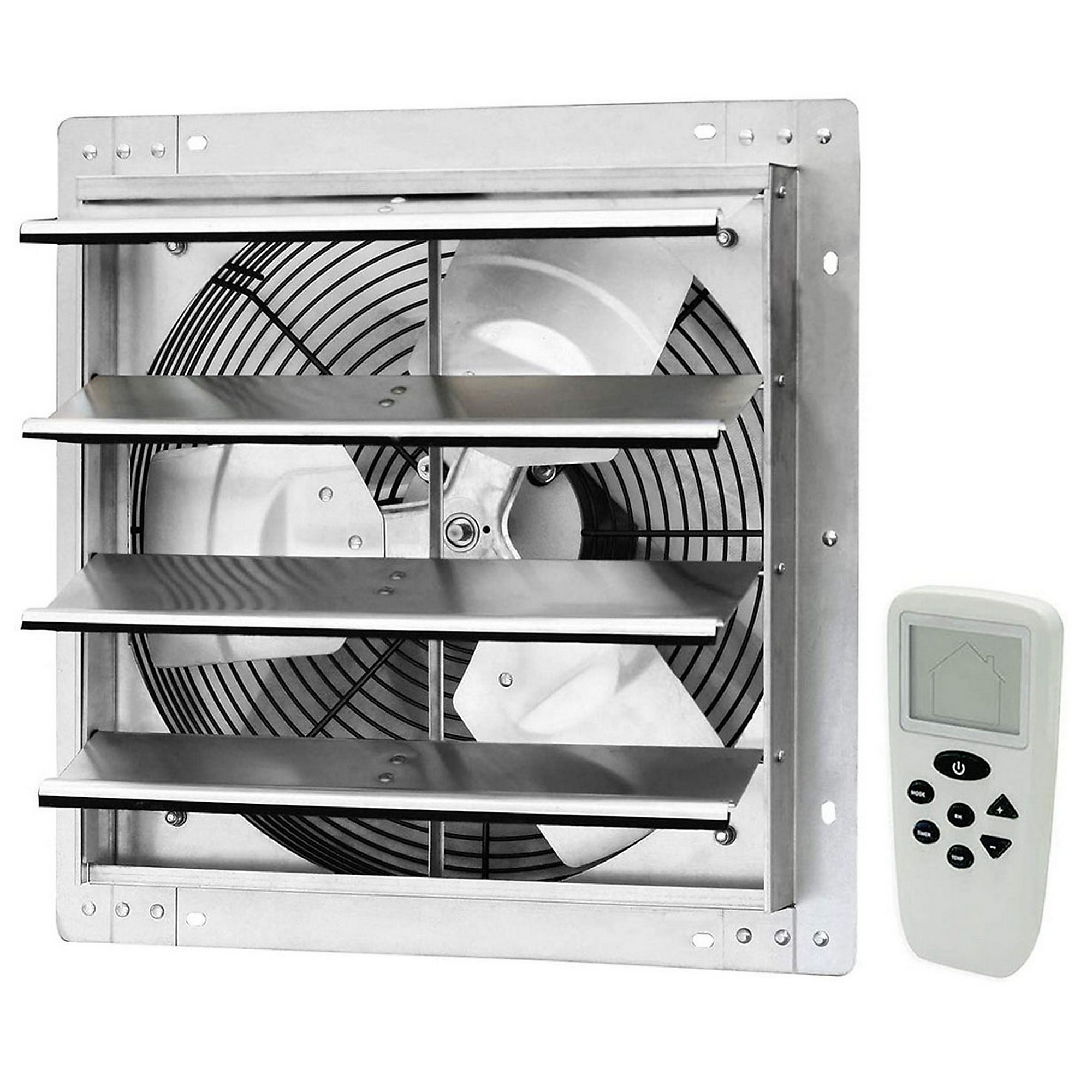 Dr. Infrared Heater iLiving Smart Remote Shutter Exhaust Fan — 16in., Thermostat, Humidistat, Variable Speed, Timer, Wall Mounted, Model# ILG8SF16VC